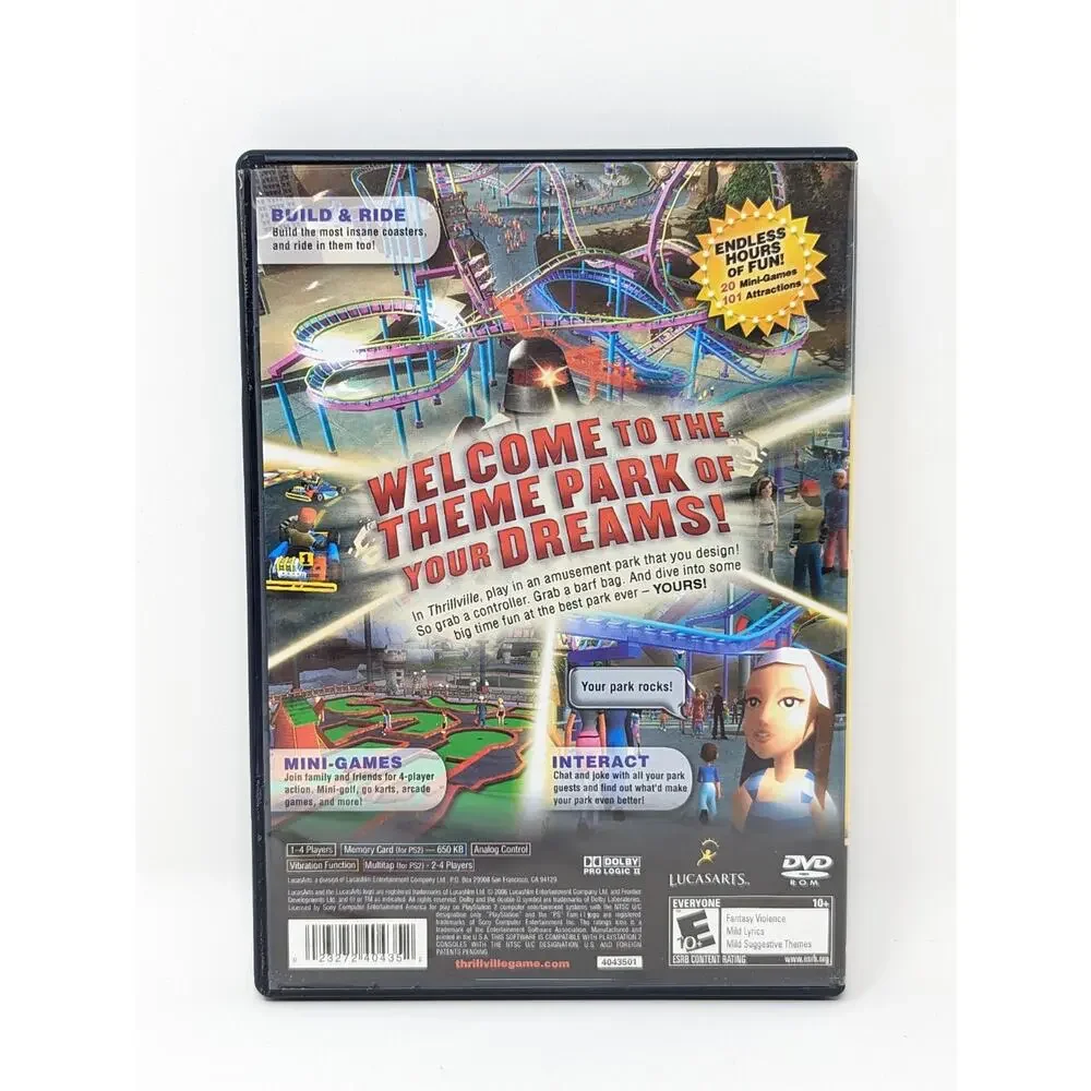 Thrillville 1 & 2 PlayStation 2 PS2 Games Complete Manual CIB Tested